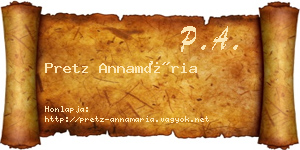 Pretz Annamária névjegykártya